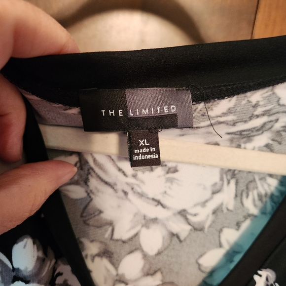 The Limited Black Floral Wrap Dress with White Blooms - Picture 4 of 5